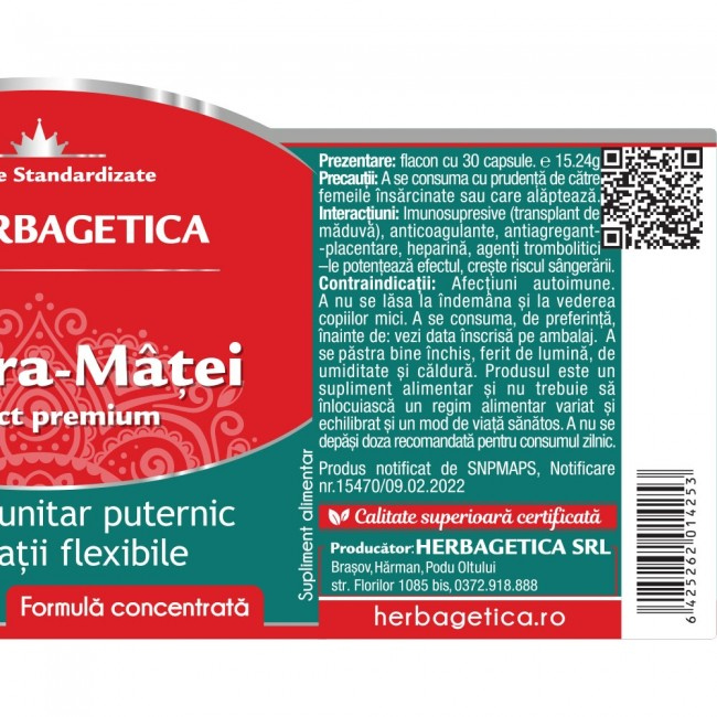 GHEARA MATEI EXTRACT Standardizat, Herbagetica [3]