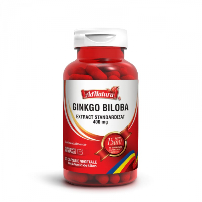 GINKGO BILOBA extract standardizat 400mg, Adnatura [1]