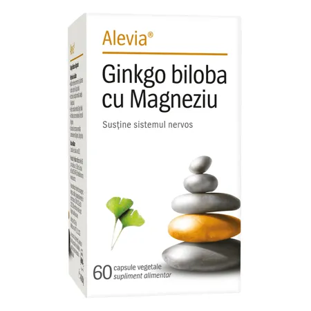 GINKGO BILOBA 60mg cu Magneziu, 60 capsule vegetale, Alevia [1]