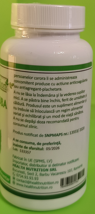 GINKGO  BILOBA Extract 250mg, 60 tablete, Health Nutrition [3]