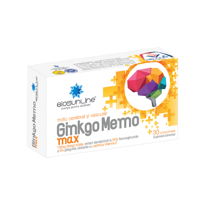 GINKGO MEMO MAX circulatie Cerebrala si Memorie, 30 comprimate, BioSunLine Helcor [1]