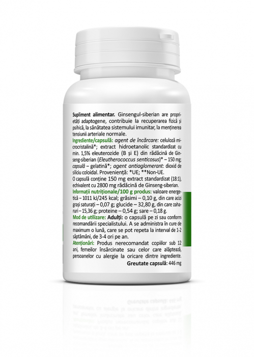 GINSENG SIBERIAN, 150 mg, 30 capsule, Zenyth [2]