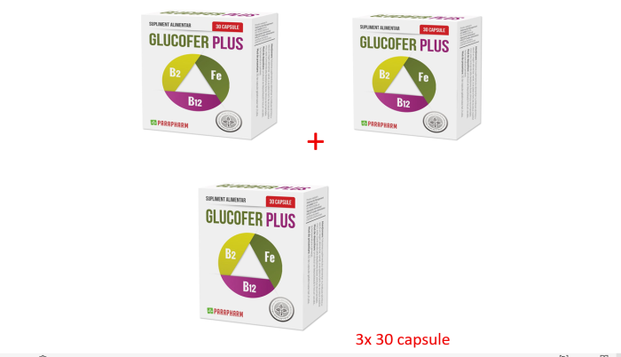 GLUCOFER PLUS, 30 capsule, Parapharm la Nana Plafar [3]