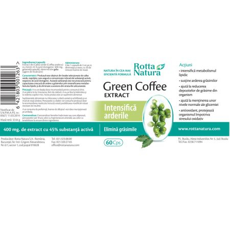 CAFEA VERDE-GREEN COFFEE EXTRACT 400MG, Rotta Natura [2]