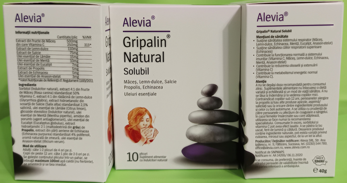 Gripalin natural solubil, 10 plicuri, Alevia la nana plafar [5]
