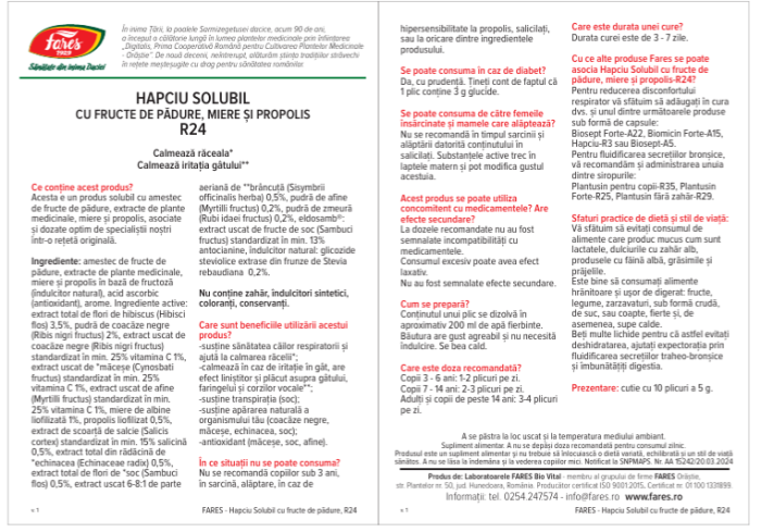 Hapciu solubil cu fructe de padure, 10 plicuri, Fares la Nana Plafar [3]