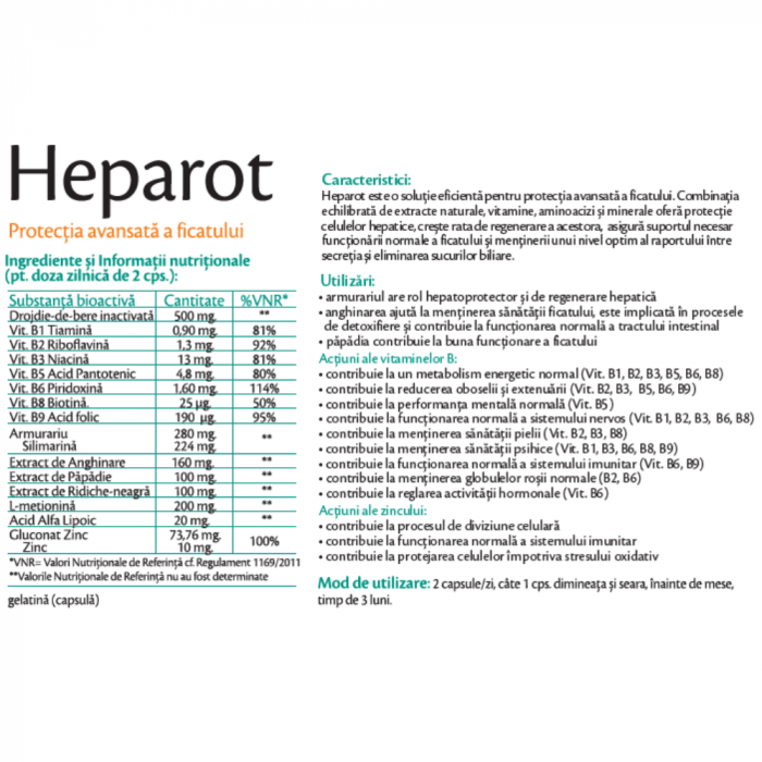 HEPAROT HEPATOPROTECTOR. 30 capsule, Rotta Natura [2]