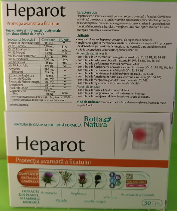 HEPAROT HEPATOPROTECTOR. 30 capsule, Rotta Natura [3]