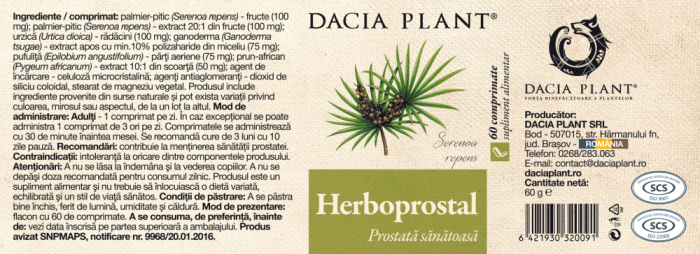 Herboprostal, PROSTATA Dacia Plant [2]