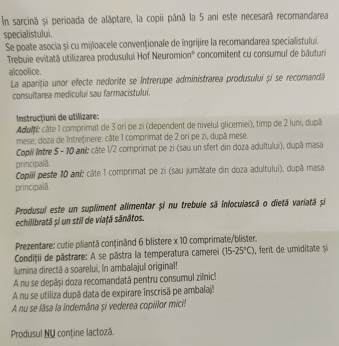  HOF NEUROMION® STIMULEAZA METABOLISMUL NEURONAL 60 comprimate, Hofigal [4]
