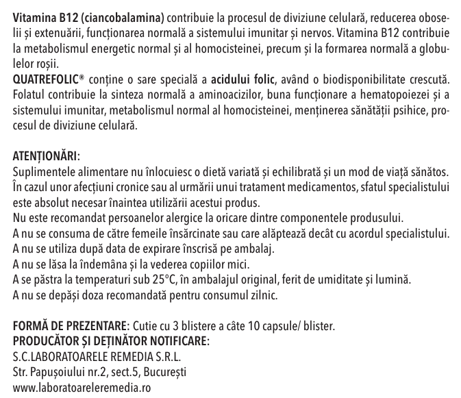 HOMOCISTEINA Biotics Remedios, 30 capsule, Remedia la nana Plafar [3]