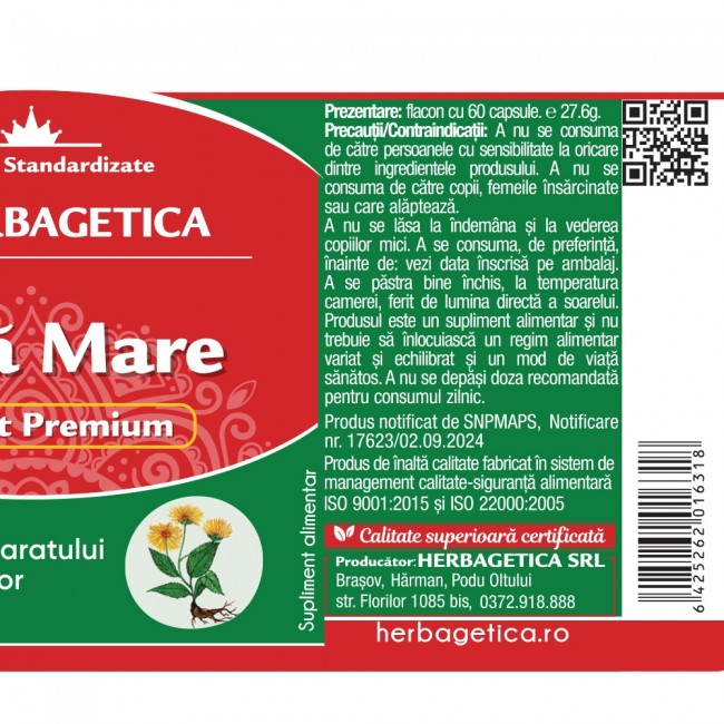 IARBA MARE 200mg, 60 Capsule,  Herbagetica [3]