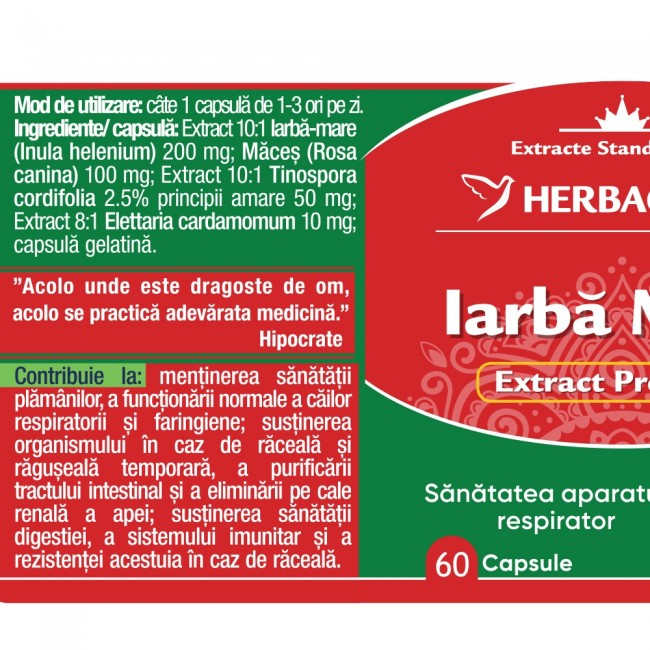 IARBA MARE 200mg, 60 Capsule,  Herbagetica [2]