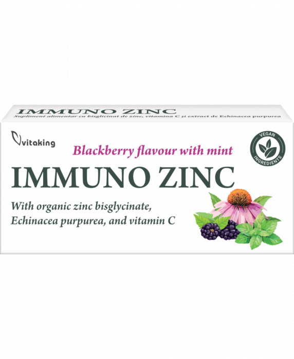 IMMUNO Zinc cu Echinacea, 30 comprimate masticabile, Vitaking [1]