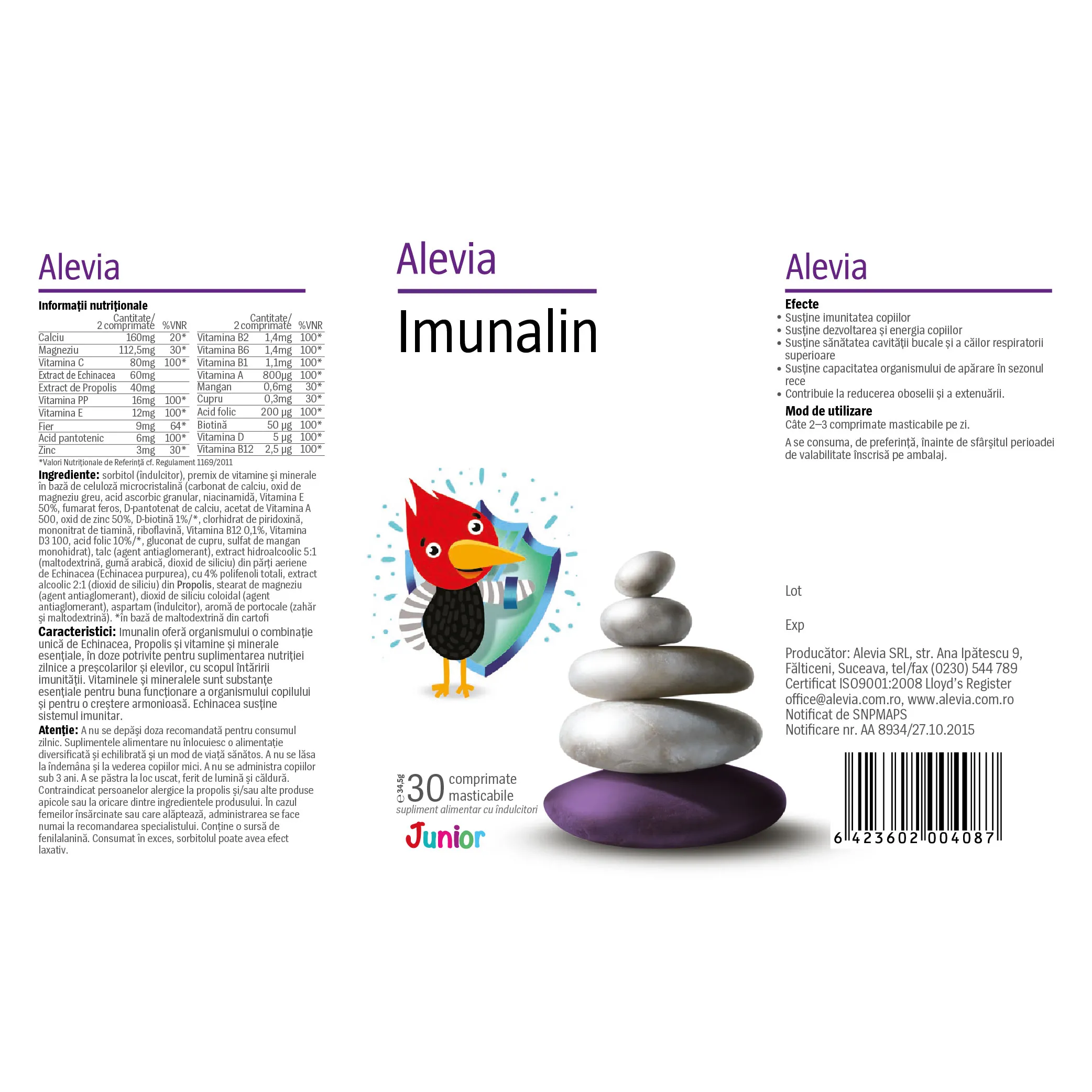 Imunalin Junior, 30 comprimate, Alevia [2]