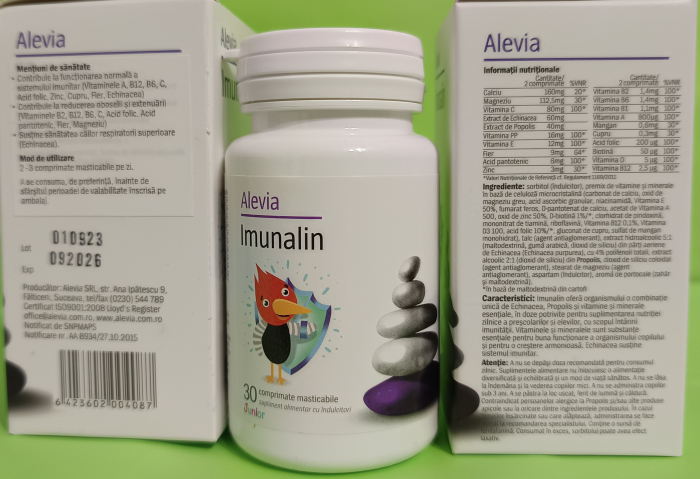 Imunalin Junior, 30 comprimate masticabile, Alevia la Nana Plafar [3]