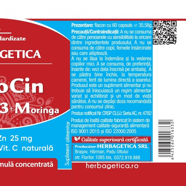 IMUNOCIN D3 4000UI, extract Moringa, Herbagetica [3]