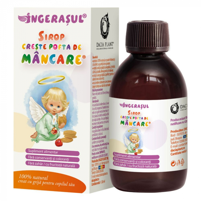 Ingerasul Sirop Creste Pofta de Mancare, 200 ml, Dacia Plant [1]