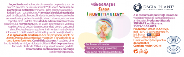 Ingerasul Sirop Imunostimulent, 200 ml, Dacia Plant [2]