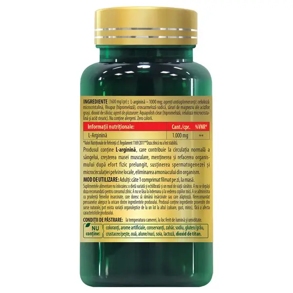 L-ARGININA 1000 mg, comprimate filmate, Cosmo Pharm [2]