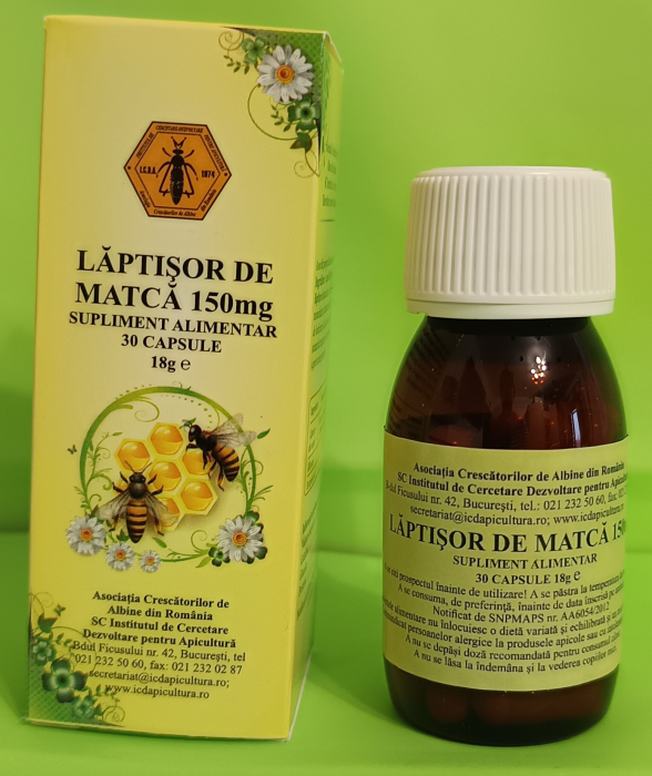 Laptisor de matca Pur-150mg, 30 capsule - Institutul Apicol  la nana plafar [2]