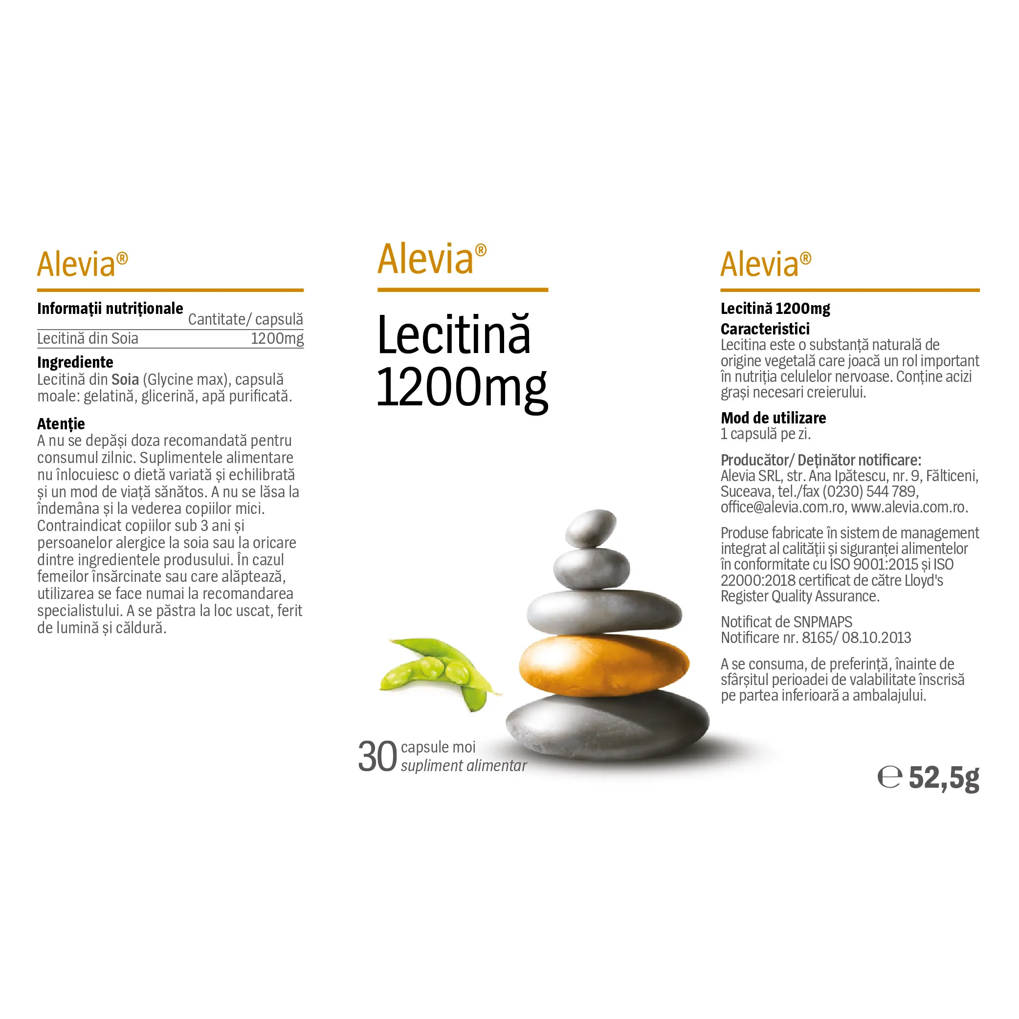 LECITINA 1200MG capsule moi, Alevia [2]