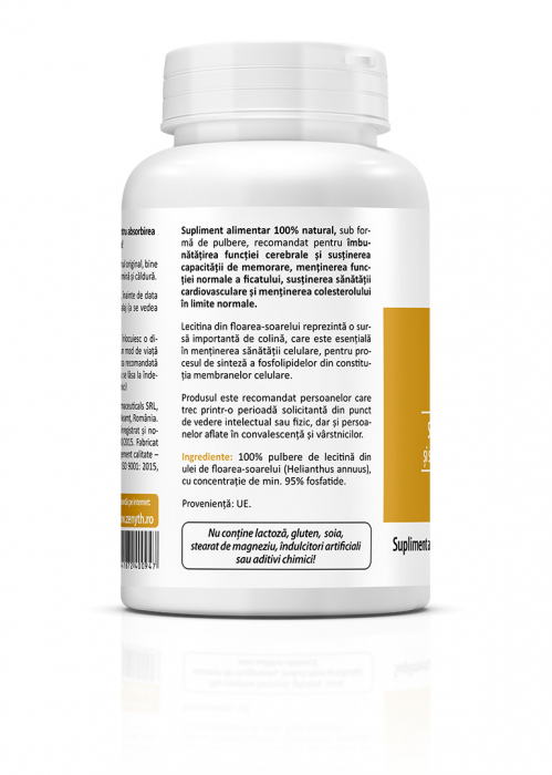 LECITINA PULBERE din FLOAREA SOARELUI, 120gr, Zenyth [2]