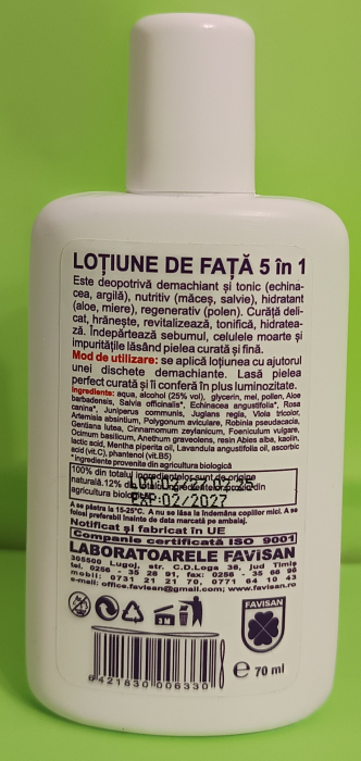 Lotiune de Fata 5 in 1 cu Echinacea, BIO, VIRGINIA, 70ml - FAVISAN [2]
