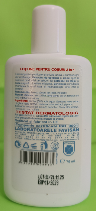 Lotiune pentru cosuri 2in1 Faviclear, 70 ml, Favisan la nana plafar [3]