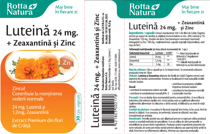 Luteina, 6 mg, 30 capsule, Rotta Natura [5]