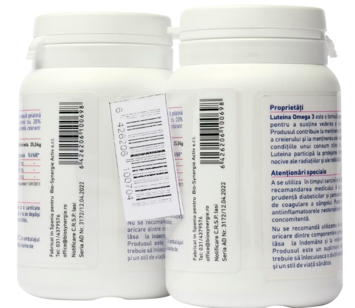 Luteina Omega 3, 30 capsule, Bio Synergie [2]