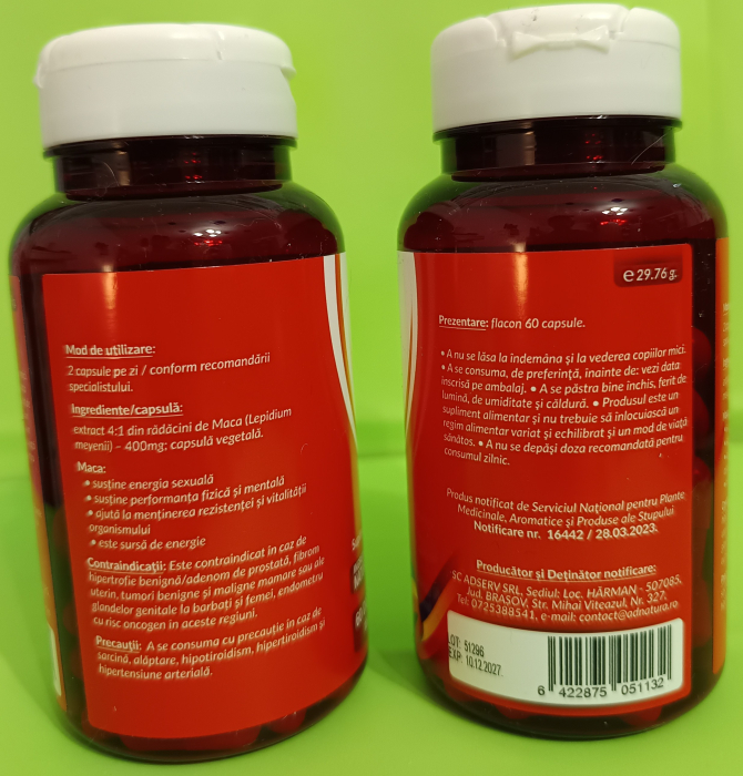 MACA Extract 400mg, AdNatura la Nana Plafar [3]