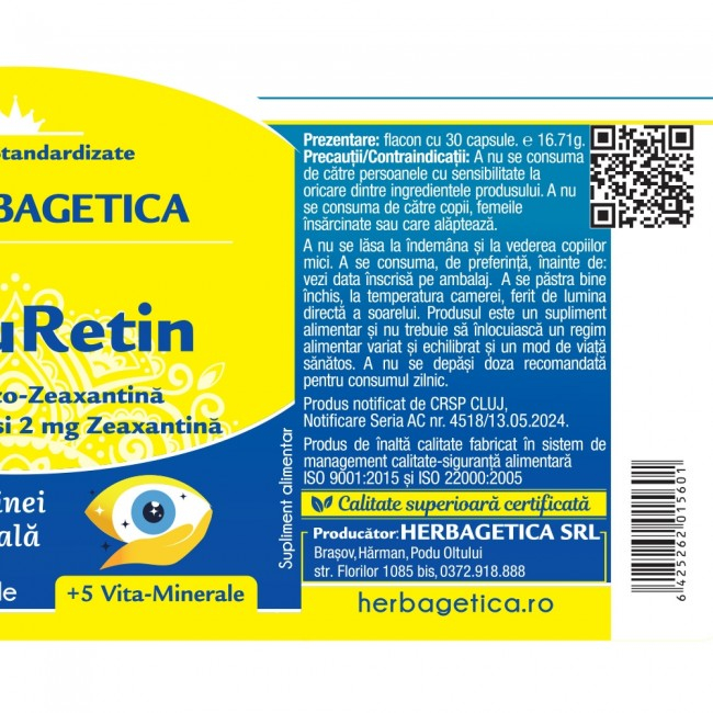 MACURETIN 12mg luteina, Herbagetica [2]