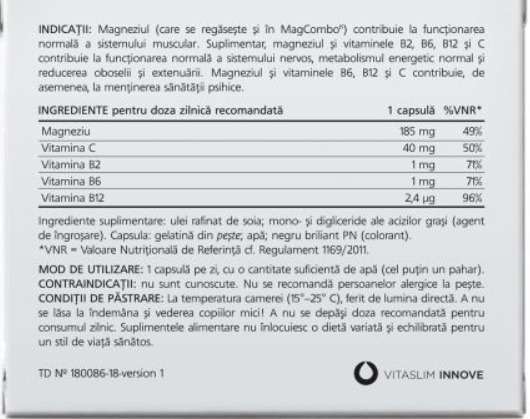 MagCombo Complex Magneziu, 940 mg, 20 capsule, Vitaslim la Nana Plafar [2]