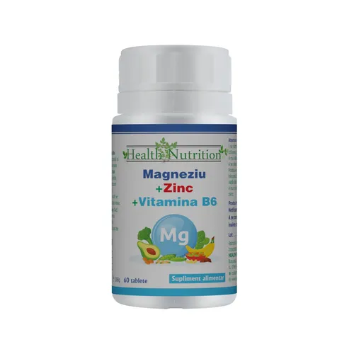 MAGNEZIU 375mg +Zinc+Vitamina B6, 60 tablete, Health Nutrition [1]