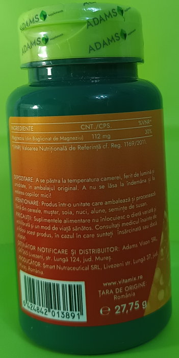 MAGNEZIU (Bisglicinat de Magneziu), 800mg, Adams Supplements a  Nana Plafar [4]