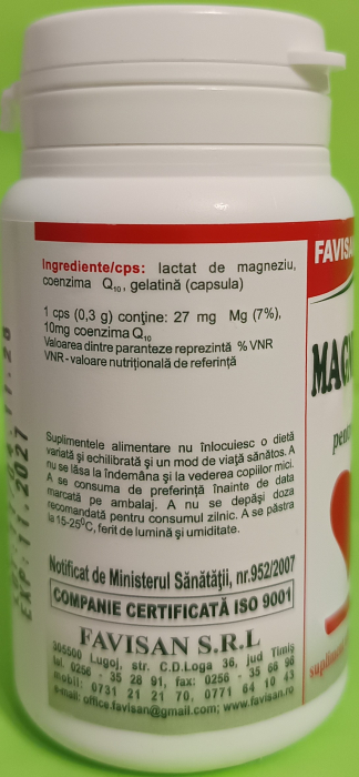 Magneziu + Q10, 40 capsule, Favisan la Nana Plafar [3]