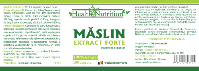 MASLIN Extract Forte 100% natural 180 capsule, Health Nutrition la nana plafar [2]