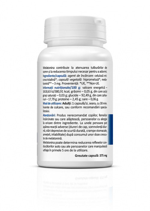 MELATONIN, 3 mg, 30 capsule vegetale, Zenyth [2]