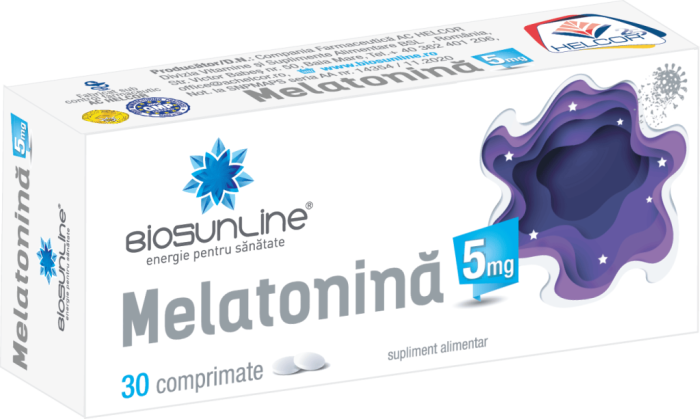 MELATONINA 3mg, 30 comprimate, BioSunLine Helcor [4]