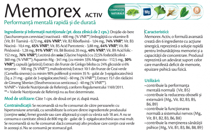 MEMOREX ACTIV, 30 capsule, Rotta Natura [2]