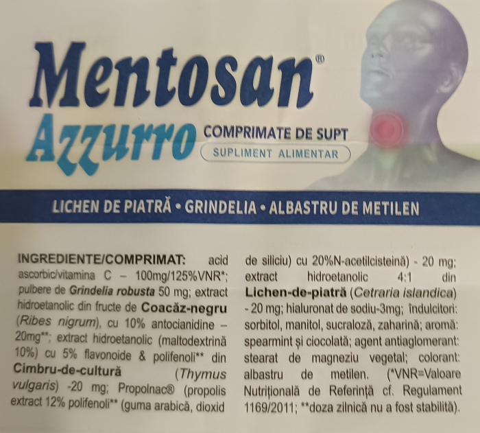MENTOSAN AZZURRO comprimate de supt Adya Green Pharma [3]