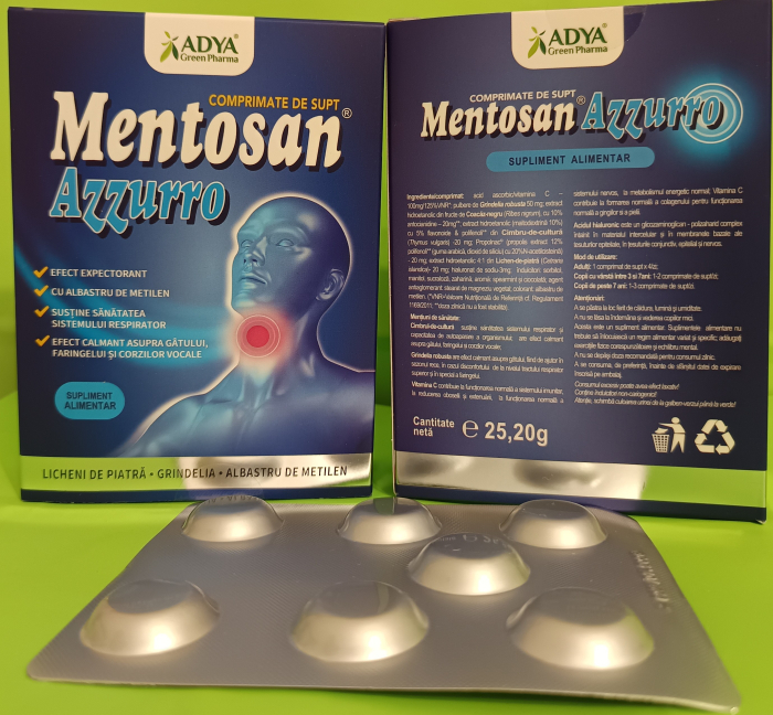 MENTOSAN AZZURRO comprimate de supt Adya Green Pharma [2]