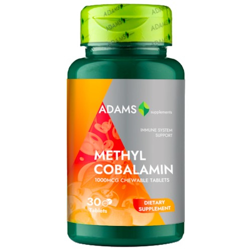 METILCOBALAMINA VITAMINA B12, 1000mcg, tablete masticabile, Adams Supplements [1]