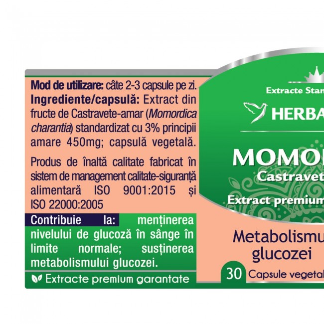 MOMORDICA 450 mg Extract Castravete Amar, Herbagetica [2]