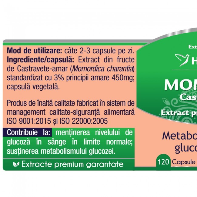 MOMORDICA 450 mg Extract Castravete Amar, Herbagetica [5]