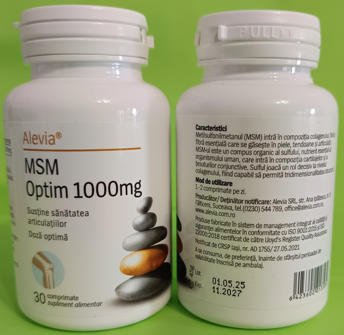 MSM OPTIM 1000mg, 30 comprimate - ALEVIA la Nana Plafar [3]