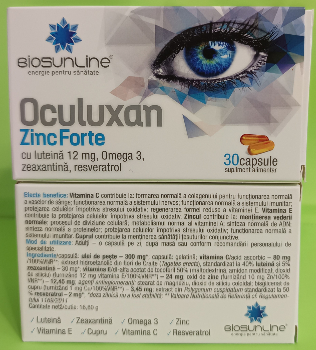Oculuxan Zinc Forte, 30 capsule, Helcor [2]