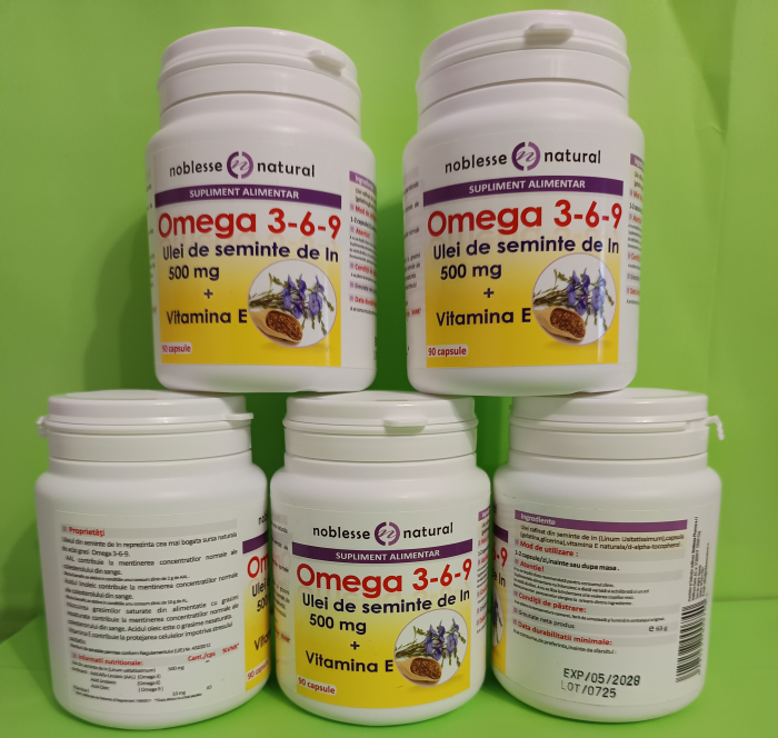 Omega 3 6 9 - Ulei de IN 500mg, 90 capsule moi, Noblesse Natural la Nana Plafar [4]