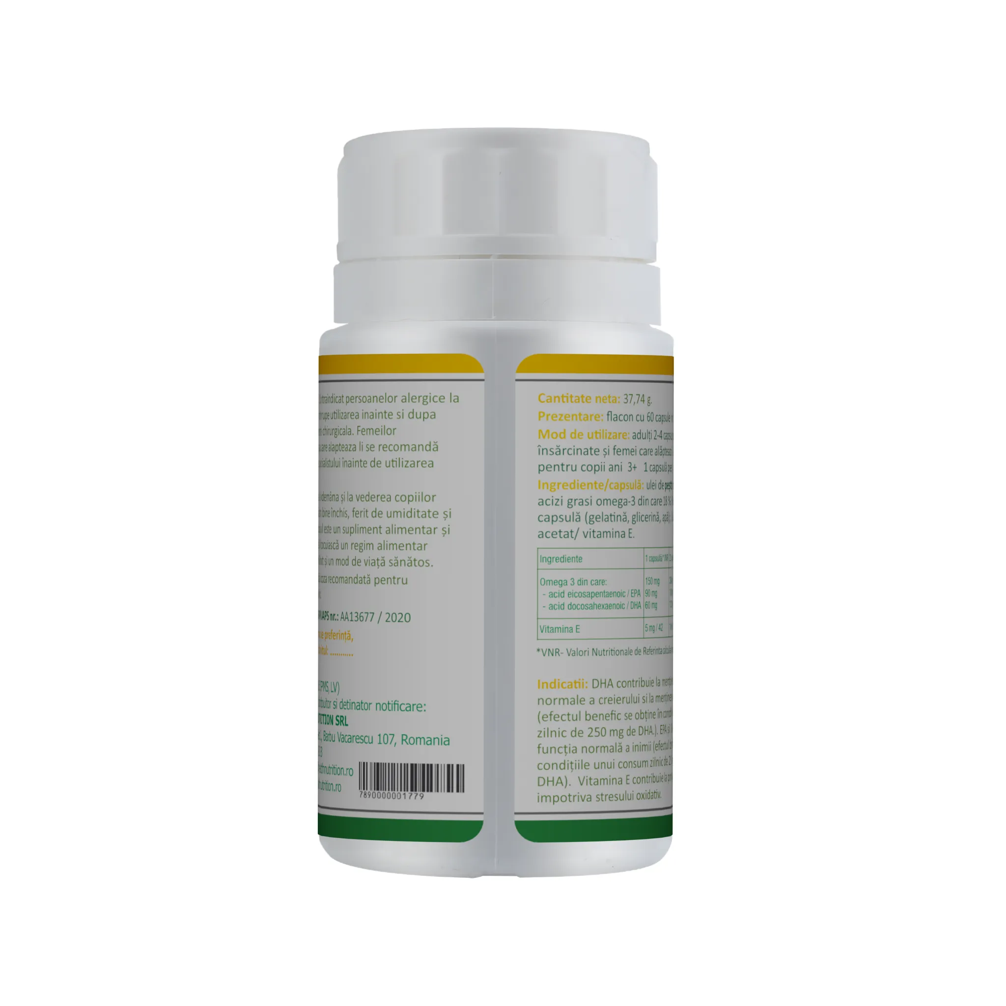 OMEGA 3 ulei de peste 500 mg + Vitamina E 5mg, 60 capsule moi, Health Nutrition [3]